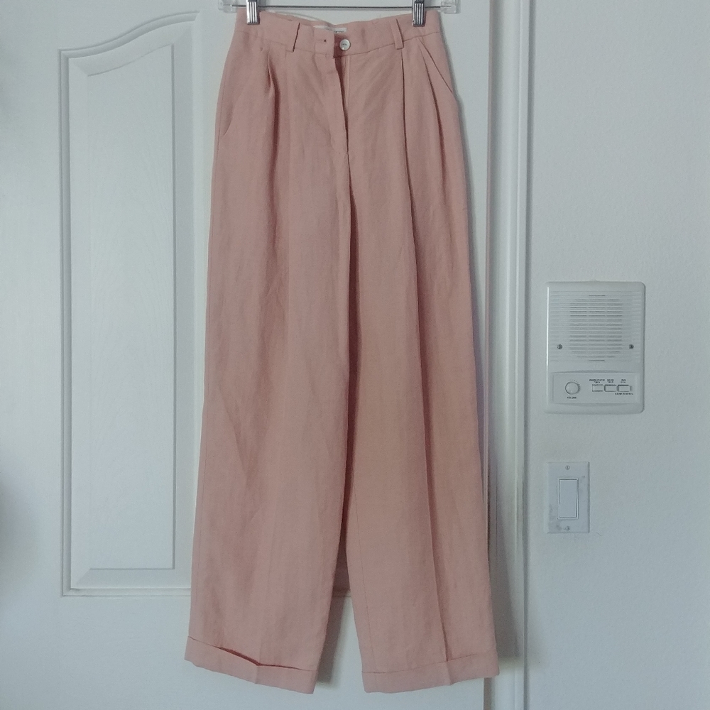 Vintage Pleated Linen Trousers